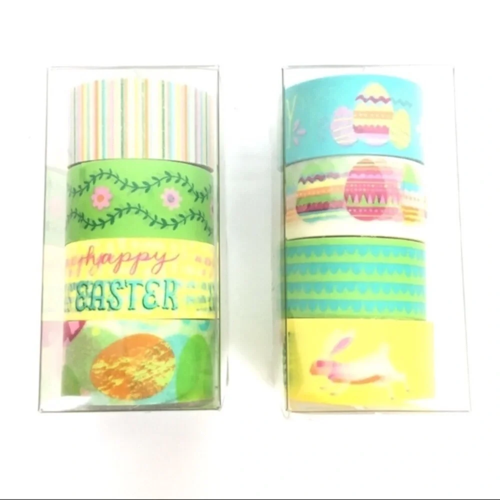 Happy Easter Washi Tape 8 Rolls Spritz Target Bunny Eggs Stripe Flowers Scallop